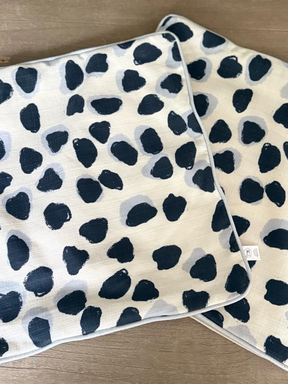 Set of 2 Sewing Down South Modern Dot Throw Pillow Covers Blue Navy White